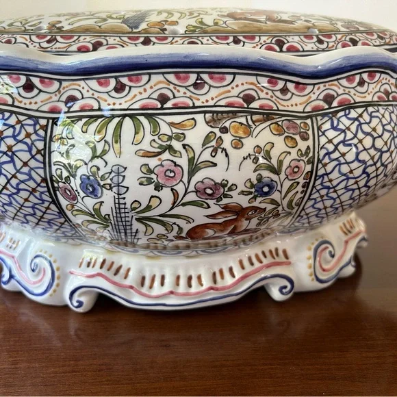 Vintage Ceramica Conimbriga 236 Hand Painted Portugal Pottery, Jardinière flower